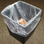 photo of lined trashcan 