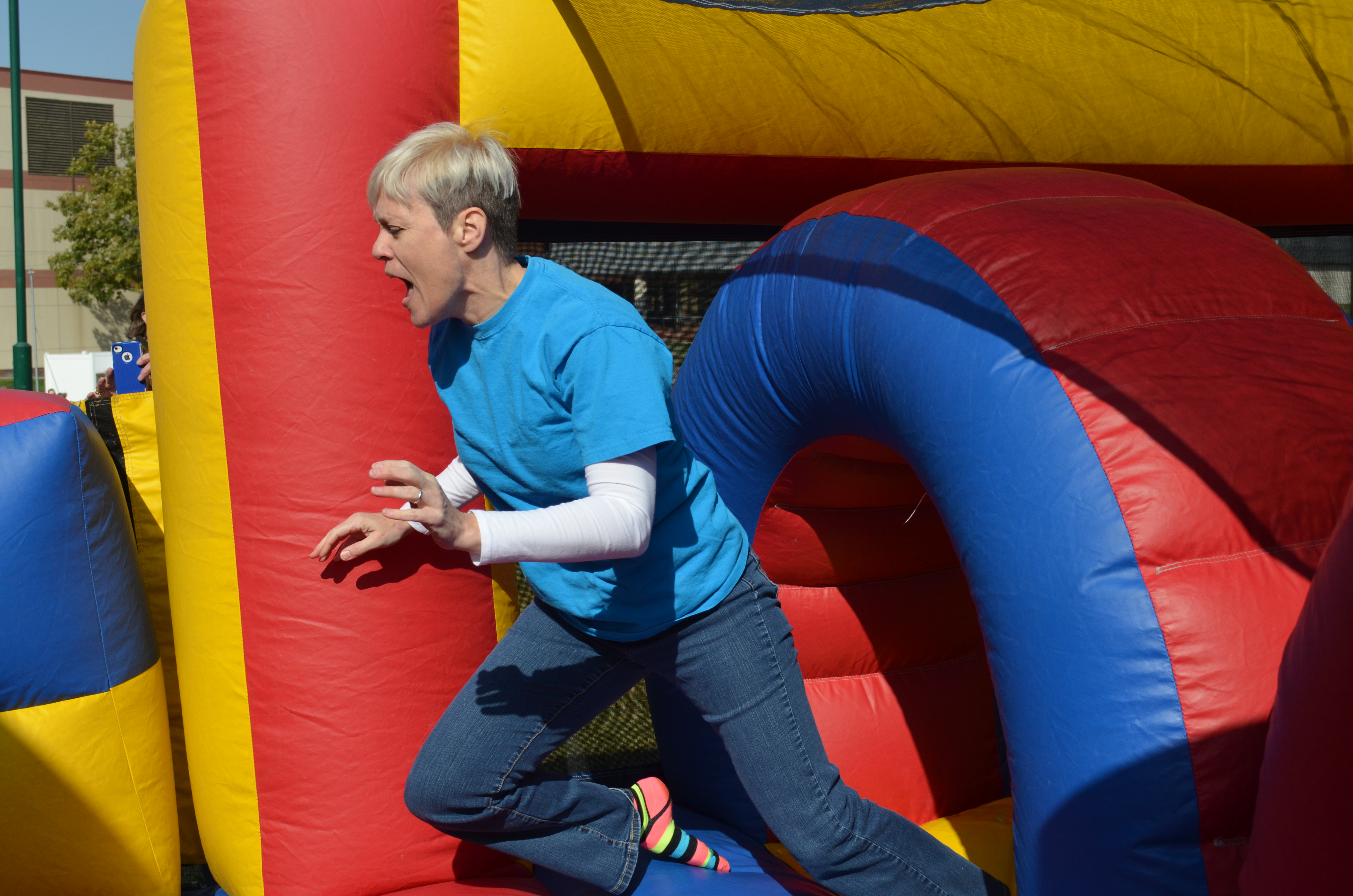 Photo of Fran Higgins on obstacle course