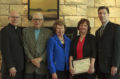 From left, Msgr. James Gilg, son of Clarence and Nelle Gilg; Dr. Gerry Christensen, husband of Mary Clare Haven; Mary Clare Haven, daughter of Clarence and Nelle Gilg; Karen Honeycutt, inaugural Gilg Professor; Kyle Meyer, Ph.D., dean of the UNMC College of Allied Health Professions.
From left, Msgr. James Gilg, son of Clarence and Nelle Gilg; Dr. Gerry Christensen, husband of Mary Clare Haven; Mary Clare Haven, daughter of Clarence and Nelle Gilg; Karen Honeycutt, inaugural Gilg Professor; Kyle Meyer, Ph.D., dean of the UNMC College of Allied Health Professions.