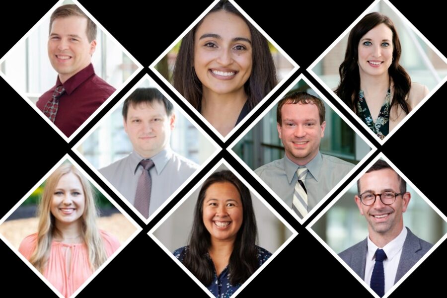 Collage of professional headshots of people smiling