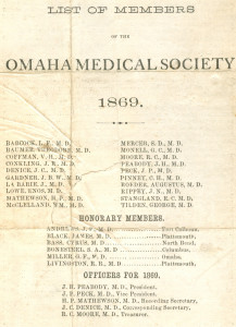 Omaha Med Soc Members 1869