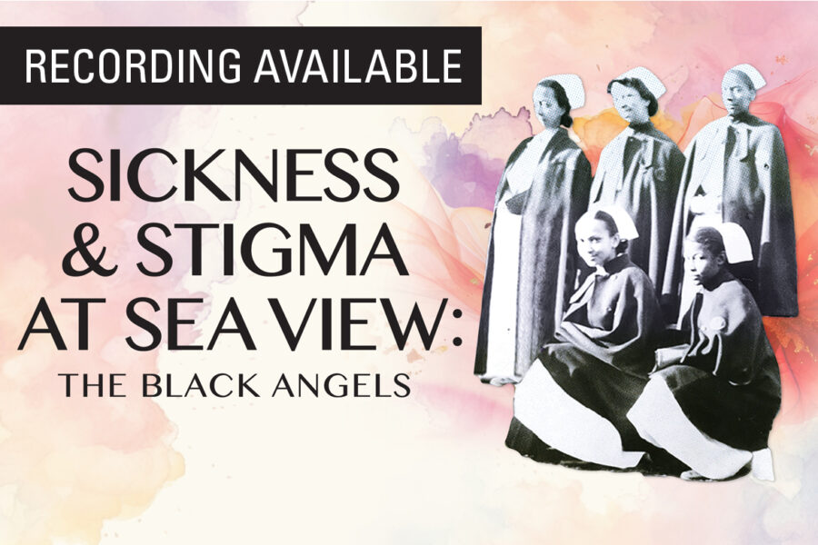 Pink and purple colored background with photo of the Black Angels and Recording Available