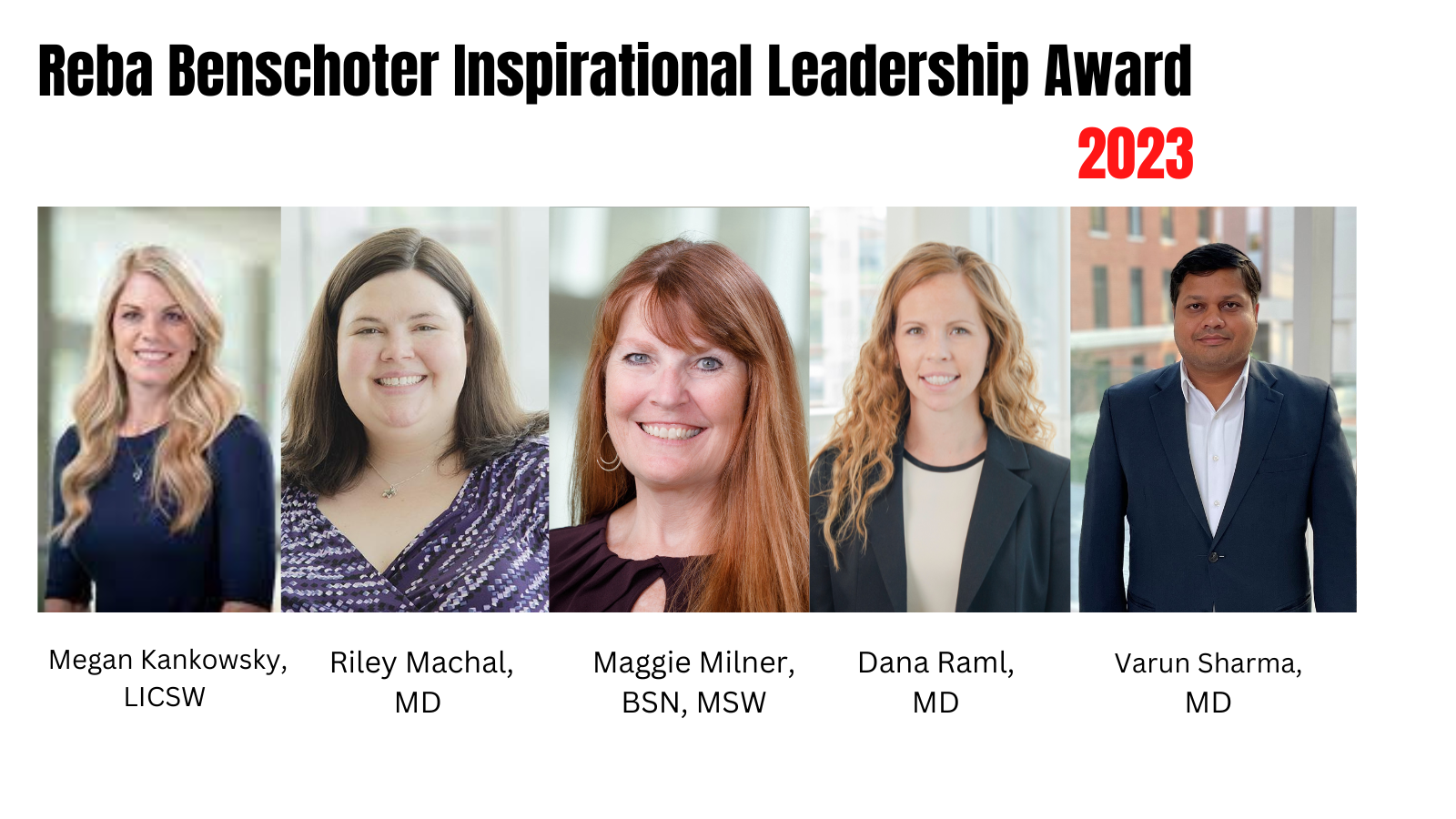Five leaders receive award named after the late Reba Benschoter